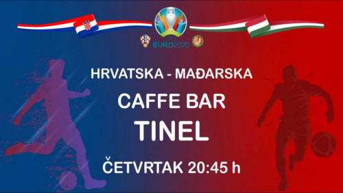 Utakmica Hrvatska- Mađarska u caffe baru Tinel