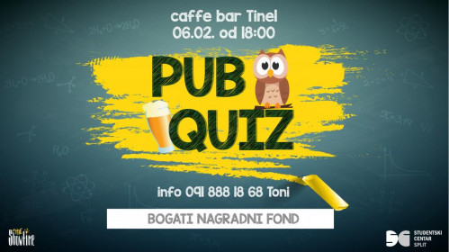 Pub Quiz općeg znanja u Tinelu 06.02.2020.