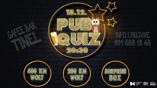 Pub quiz općeg znanja 18.12. u Tinelu