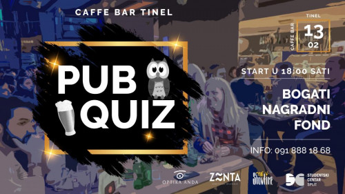 Pub Quiz općeg znanja u Tinelu 13.02.2020.